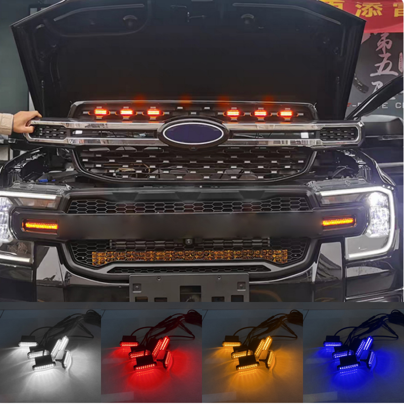 LED フロントグリルライトフォード F-150 ラプターレンジャー車デイタイムランニングライトホイール眉毛ランプピックアップオフロード 12V