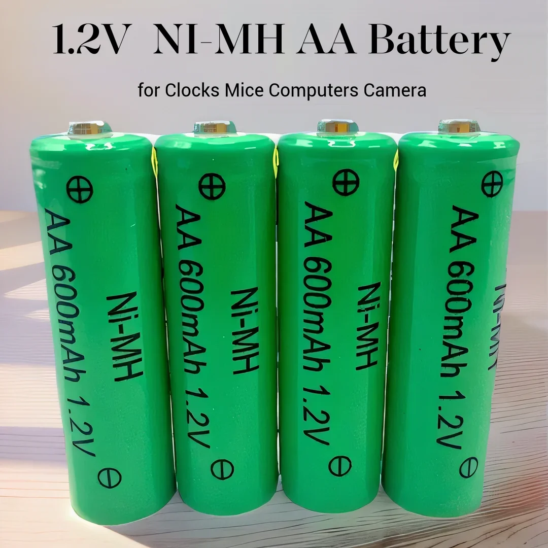 単三電池 600mAh 1.2V ニッケル水素充電式電池、時計、マウス、コンピュータ、カメラ、懐中電灯、マイク、RC 電気シェーバー用
