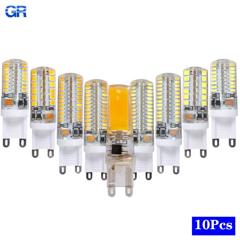 10 ピース/ロット G9 LED 電球 6 ワット 7 ワット 9 ワット 10 ワット 12 ワット 220 V ランプコールドホワイト/ウォームホワイト SMD2835 3014 シリカゲルライト LED 照明 G9 電球