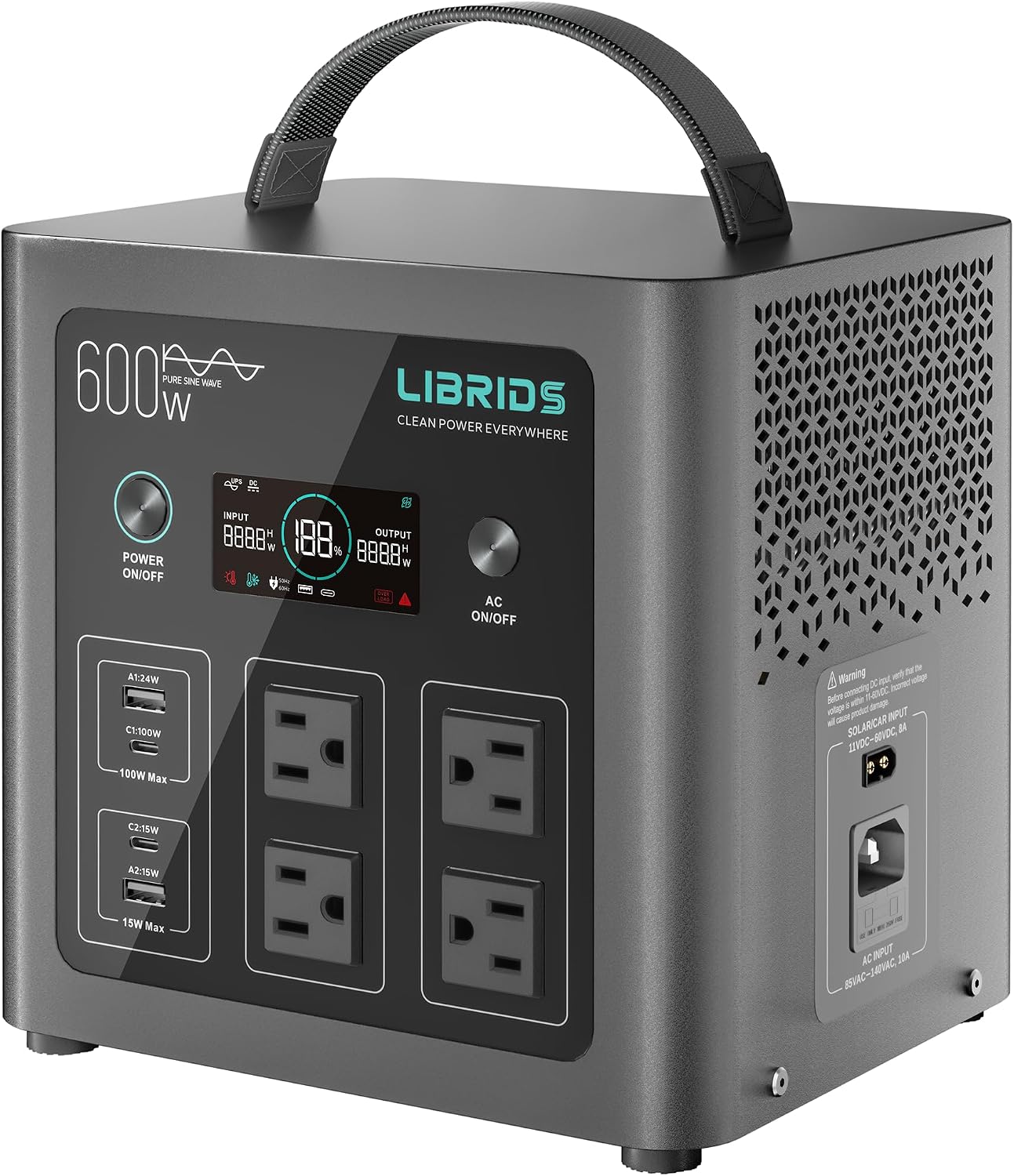 ポータブル発電所太陽光発電機 Lifepo4 バッテリー高速充電 AC ポートキャンプホームバックアップ停電