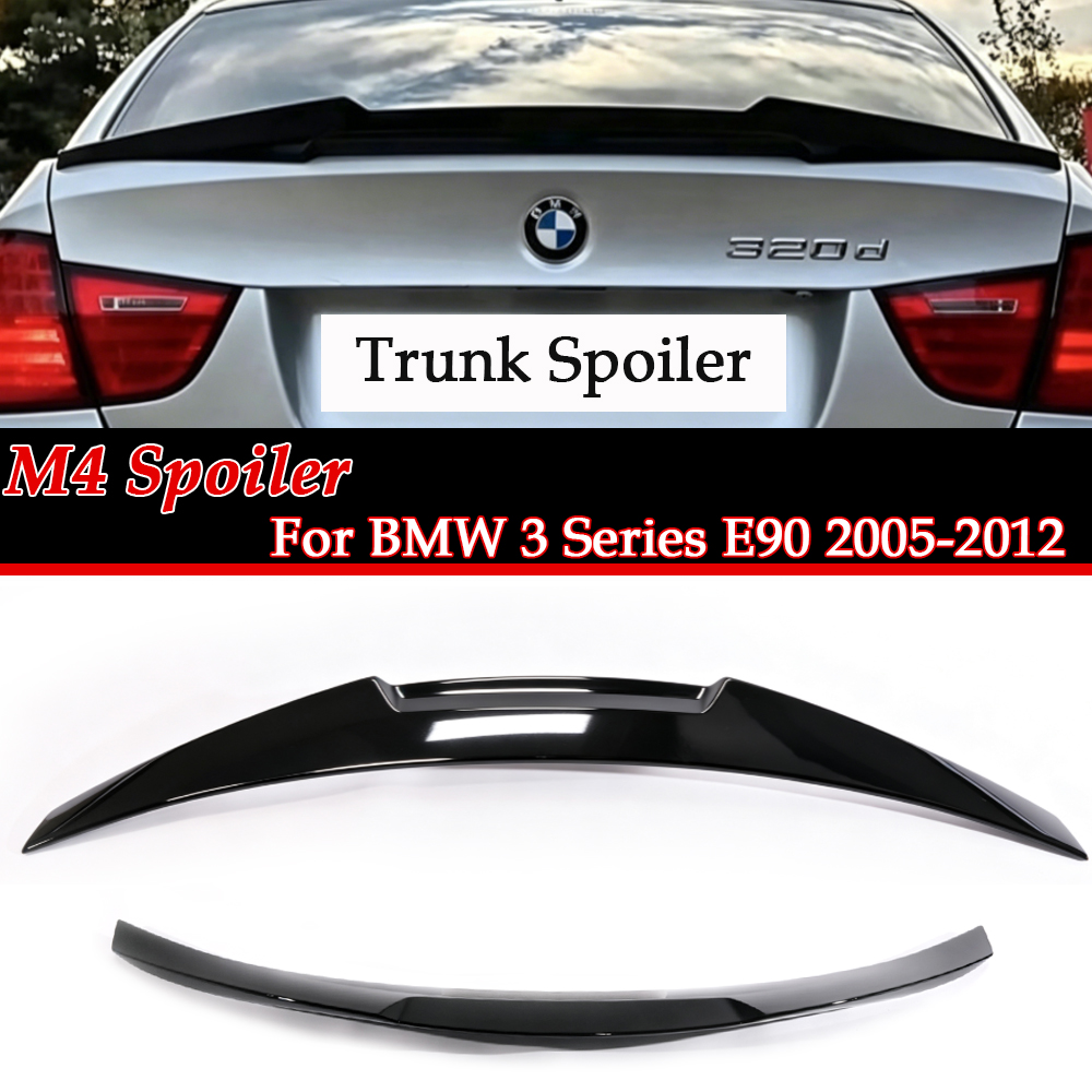 カーボンルックリアバンパートランクスポイラートランクリッド BMW 3 シリーズ E90 M4 スタイルウイングリップ 2005-2012 抗傷 325i 328i 335i 330i