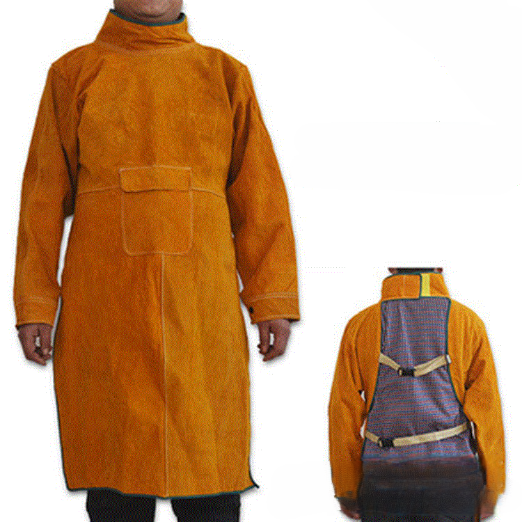 カスタムロゴ溶接エプロン耐火耐熱革作業服スモックアンチスパーク Pu 耐久性のある断熱作業服