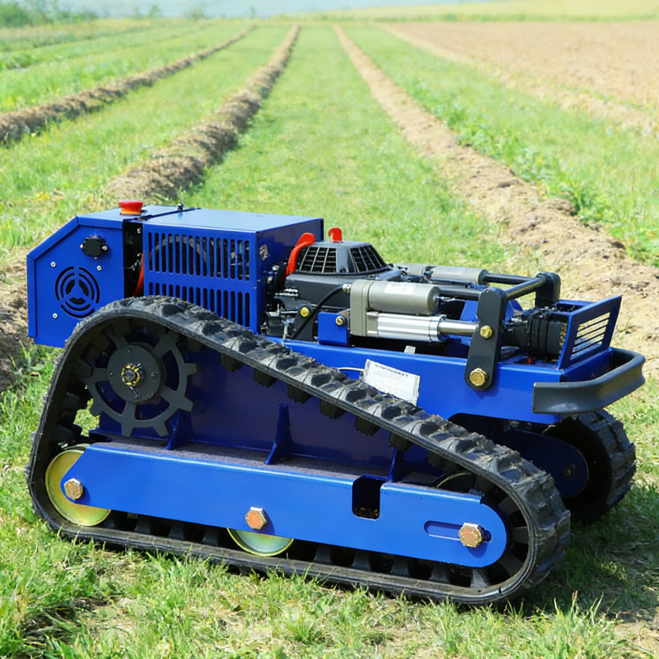 カスタマイズされた小型ロボット芝刈り機 550 ミリメートル切断リモコンクローラーフレイル草カッター認定 CE EPA 芝刈り機販売用