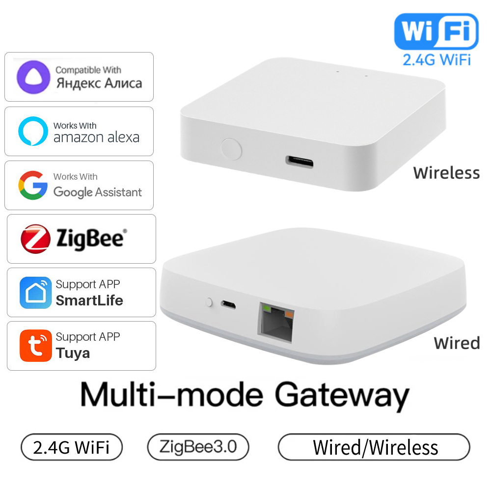 Tuya Zigbee 3.0 マルチモード ゲートウェイ ハブ 有線/無線 スマート ホーム ブリッジ スマート ライフ APP リモコン Alexa Google と連携