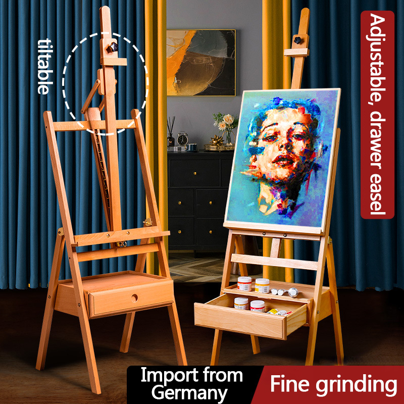 Beech drawer type easel sketch painting art students special lifting tilt easel long use is not easy to deformation