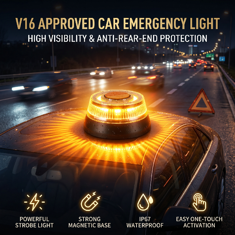 白黄色フラッシュ LED 車緊急警告ストロボライト 1 2 個強力な磁気誘導自動車安全アクセサリー