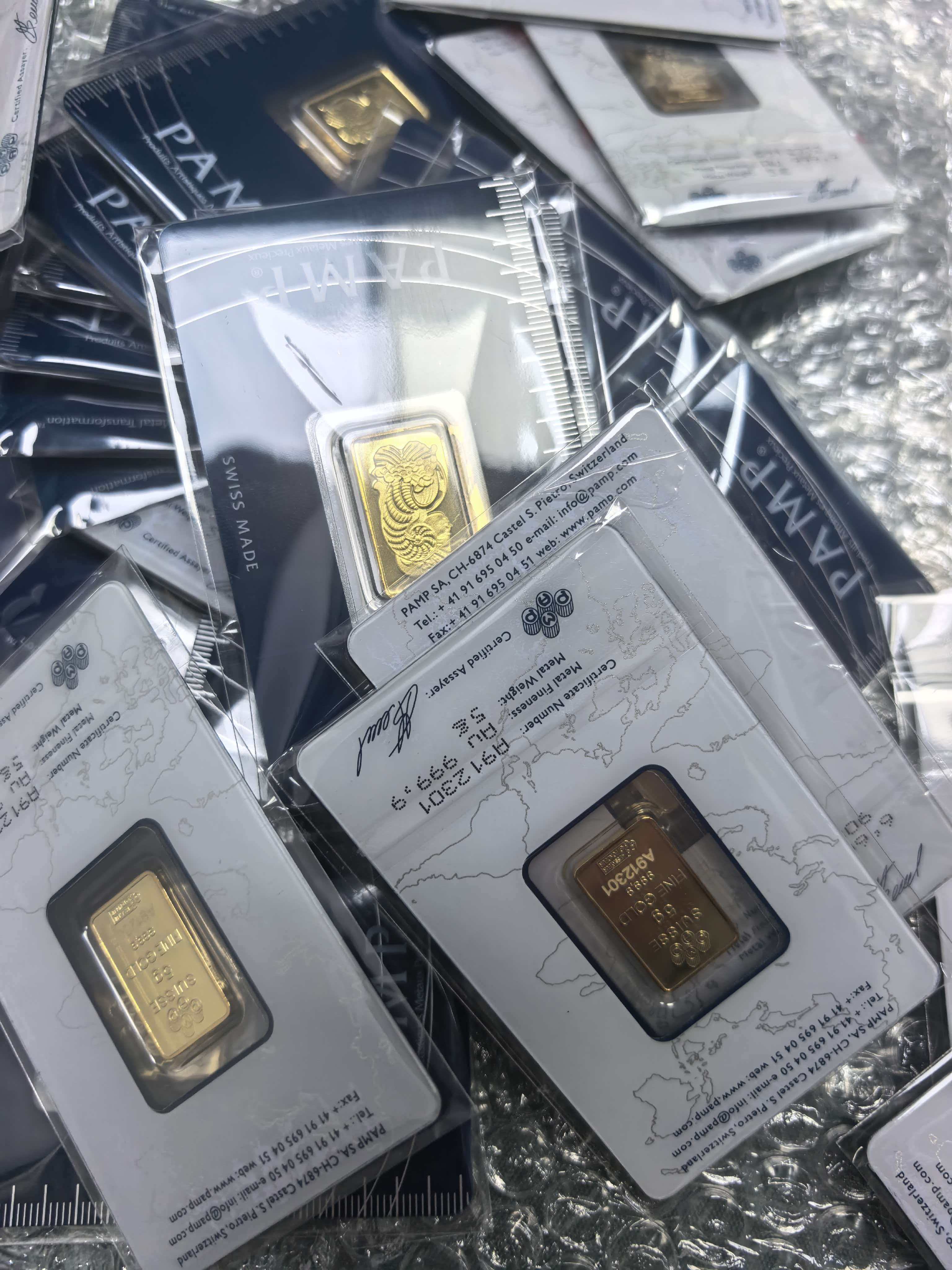 非磁性金メッキ地金バー レプリカ 収集価値のあるインゴット 1 オンス 50 グラム 100 グラム、シリアル番号付き密封パック