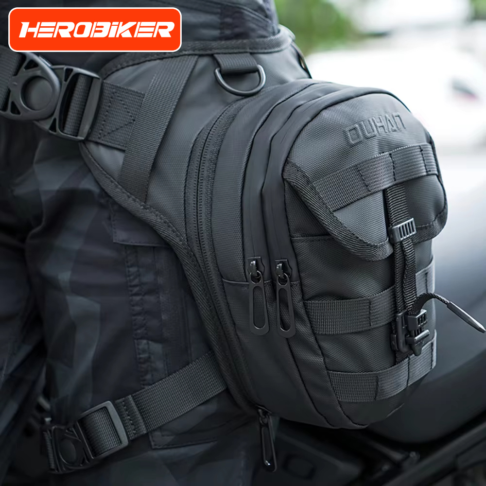 DUHAN 多機能オートバイドロップレッグバッグヒップバムオートバイバッグ屋外ウエストバッグバイク乗馬チェストバッグ