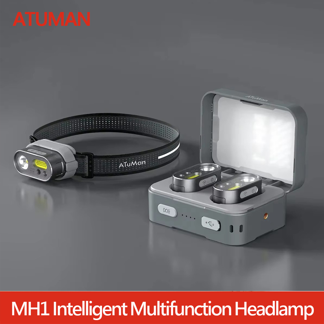 ATuMan DUKA MH1 多機能ヘッドランプキット USB 充電式ポータブル強力な Led Cob モーションセンサーヘッドトーチヘッドランプ
