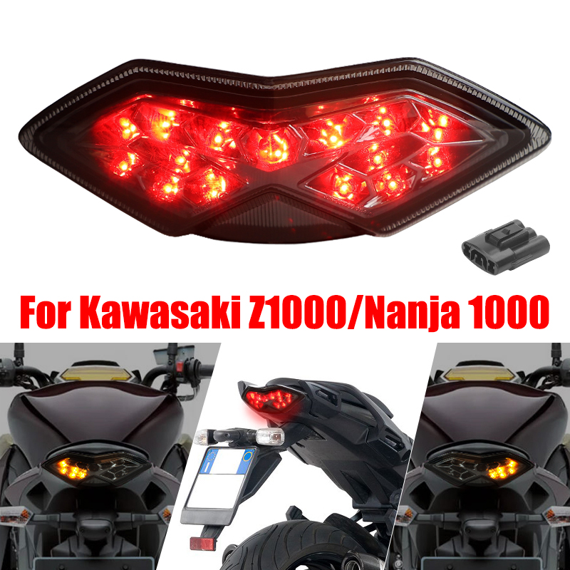 オートバイ統合テールブレーキライト LED リアターンストップランプ Kawasaki Z ナンジャ 1000 Z1000 z1000sx 2011 2012 2013 テールライト