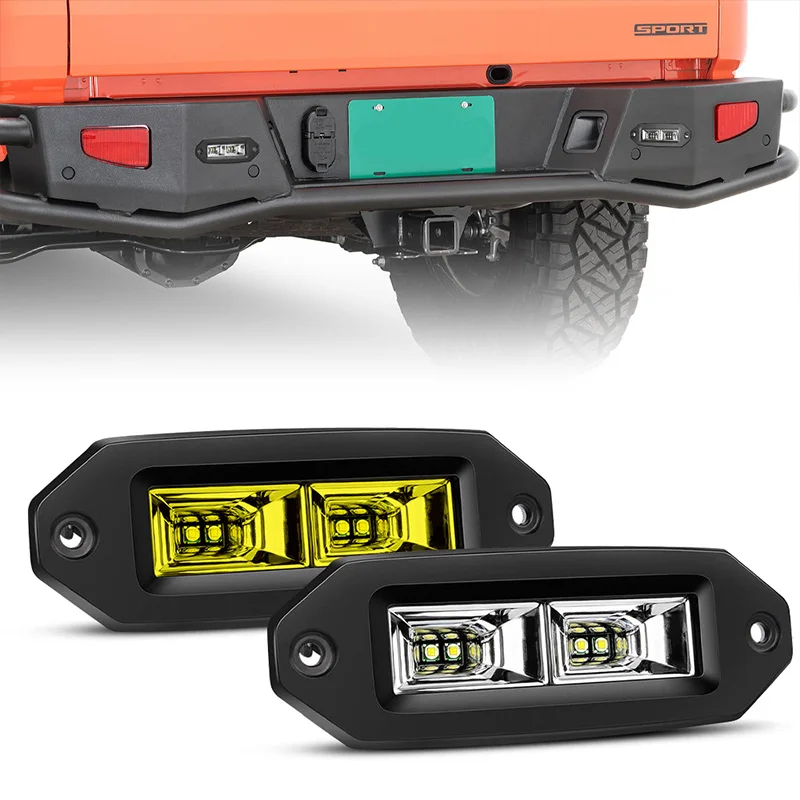 40 ワット 6 インチフラッド Led 作業灯ランニング運転照明フラッシュマウント作業 Led バーポッド 12V 24V オフロード 4x4 トレーラーフォークリフト
