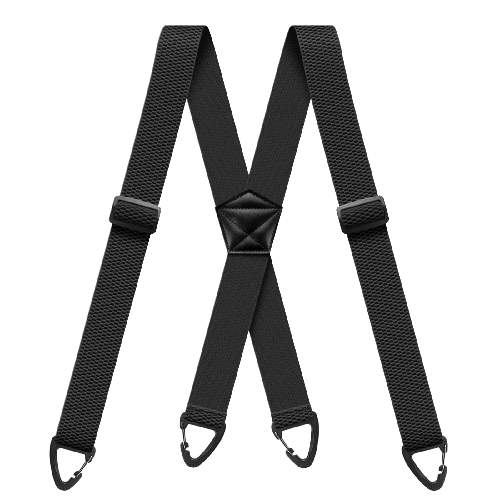 男性用隠しサスペンダー 幅1.6インチ 伸縮性のある調節可能なワークサスペンダー 高耐久 4つのスナップループXバックブレース付き ズボン用
