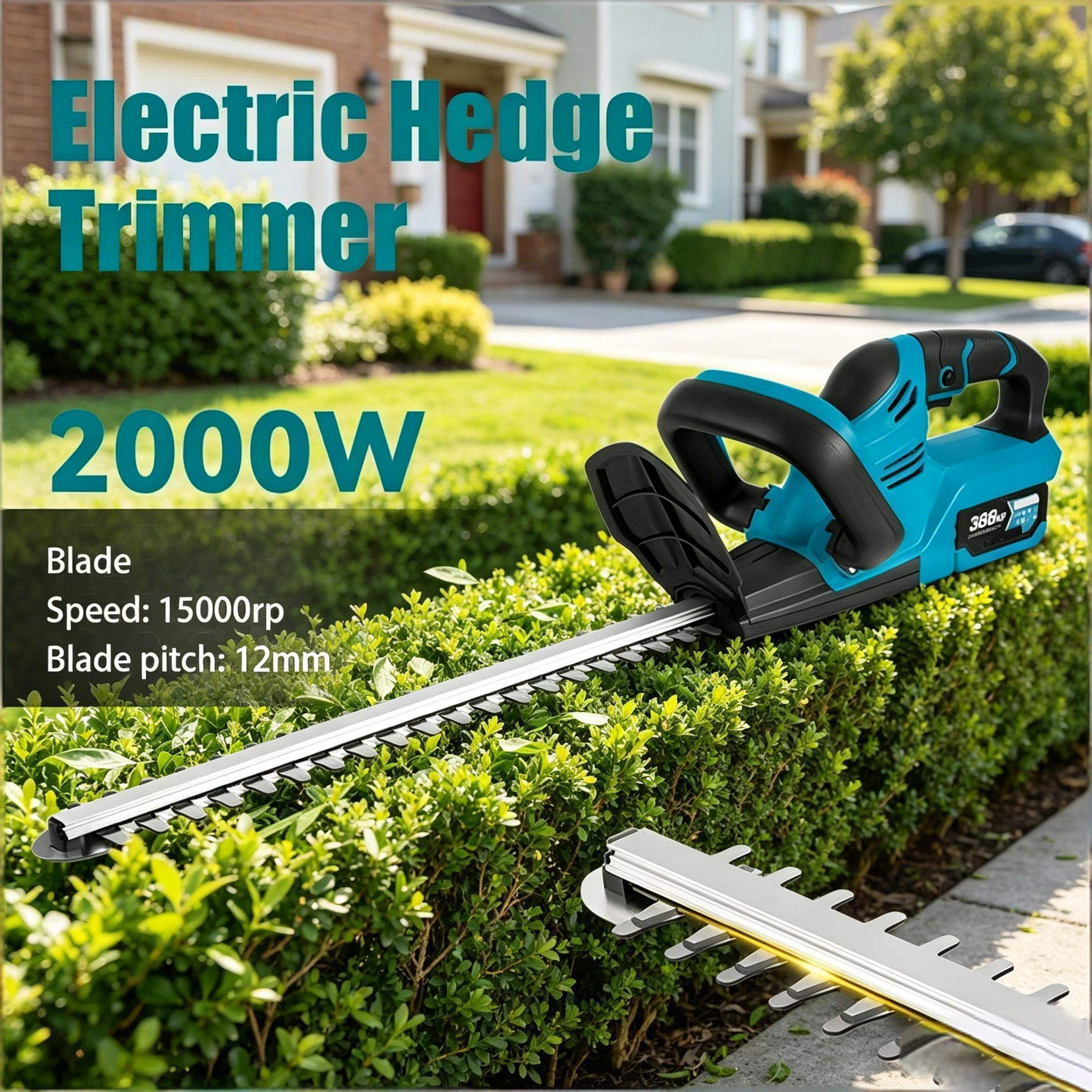 18V ブラシレス電動ヘッジトリマーコードレス剪定ばさみ庭の造園ツールマキタバッテリー芝生低木トリミング用