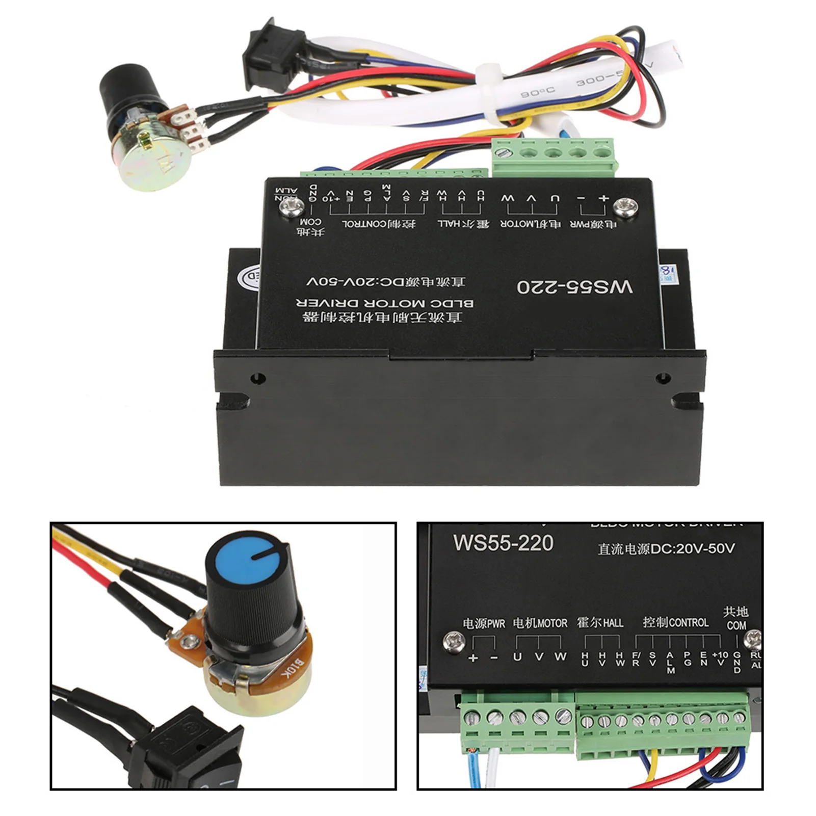 500 ワット CNC ブラシレススピンドル BLDC モータードライバーコントローラーモータードライバーコントローラー WS55-220 DC 48V