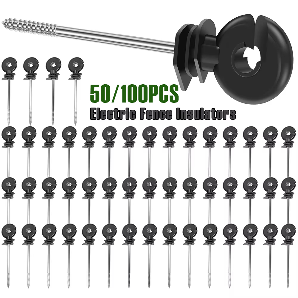 50/100 個電気フェンス絶縁体セルフタッピング木製ポスト絶縁体ファーム多用途耐熱フェンスポスト絶縁体