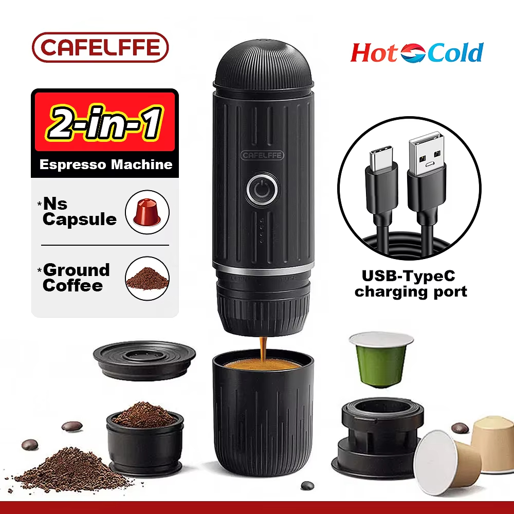 Cafelffe ポータブルコーヒーマシン ワイヤレス電動エスプレッソメーカー Fit Nes カプセル