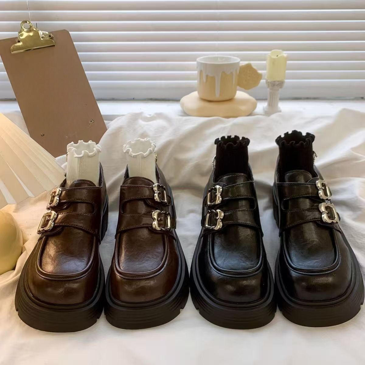 Spring and Autumn Elegant Round Head Sexy Coarse Heel Casual Shoes Fashionable Best Selling New Comfortable Women's Shoes