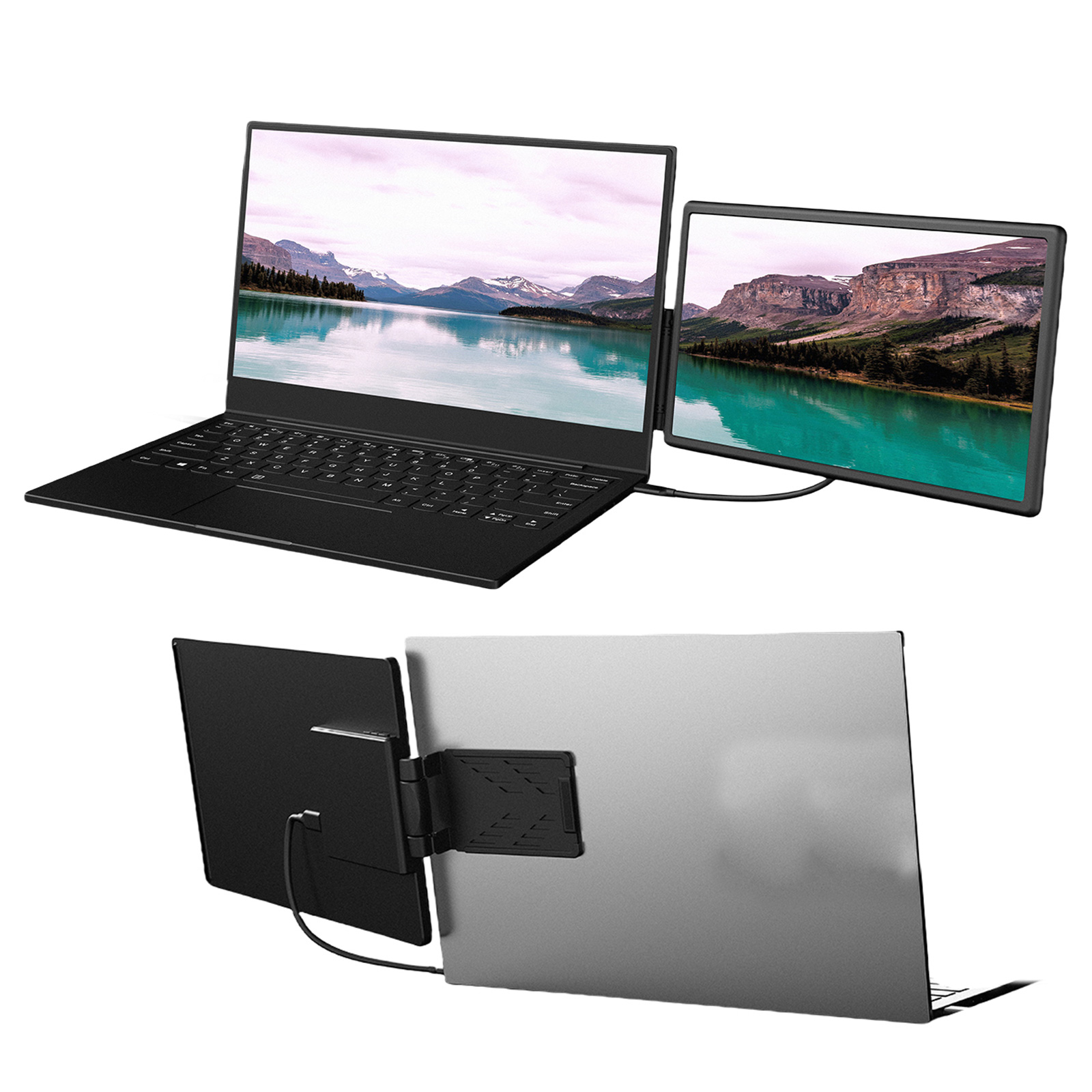 13.3 インチ折りたたみ式ゲームモニターパネルプラグアンドプレイ外部ラップトップモニター USB-C/HDMI 互換ノートブックアクセサリー