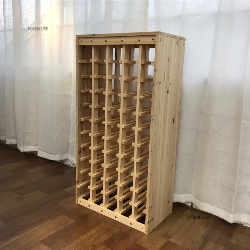 北欧無垢材ワインバーキャビネット 家庭用 リビングルーム 赤ワインディスプレイキャビネット 床多層ワイン収納ショーケースラック X