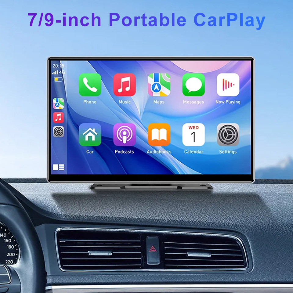 7 "/9" ポータブルワイヤレス Carplay Android オートカーラジオマルチメディアプレーヤー IPS タッチスクリーン AUX USB Bluetooth ミラーリンク AHD