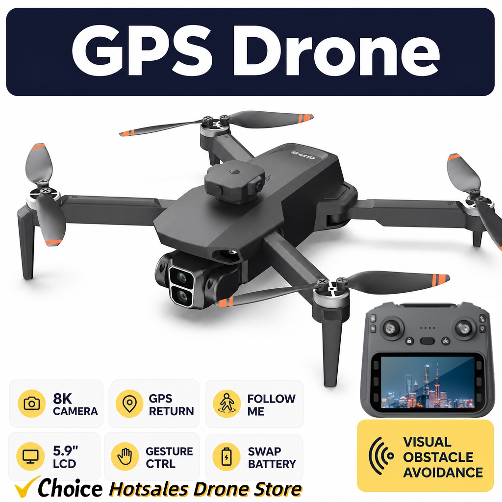 L106 PRO GPS Drone 6K Camera Brushless Motor 4-Way Obstacle Avoidance WiFi FPV Foldable RC Quadcopter