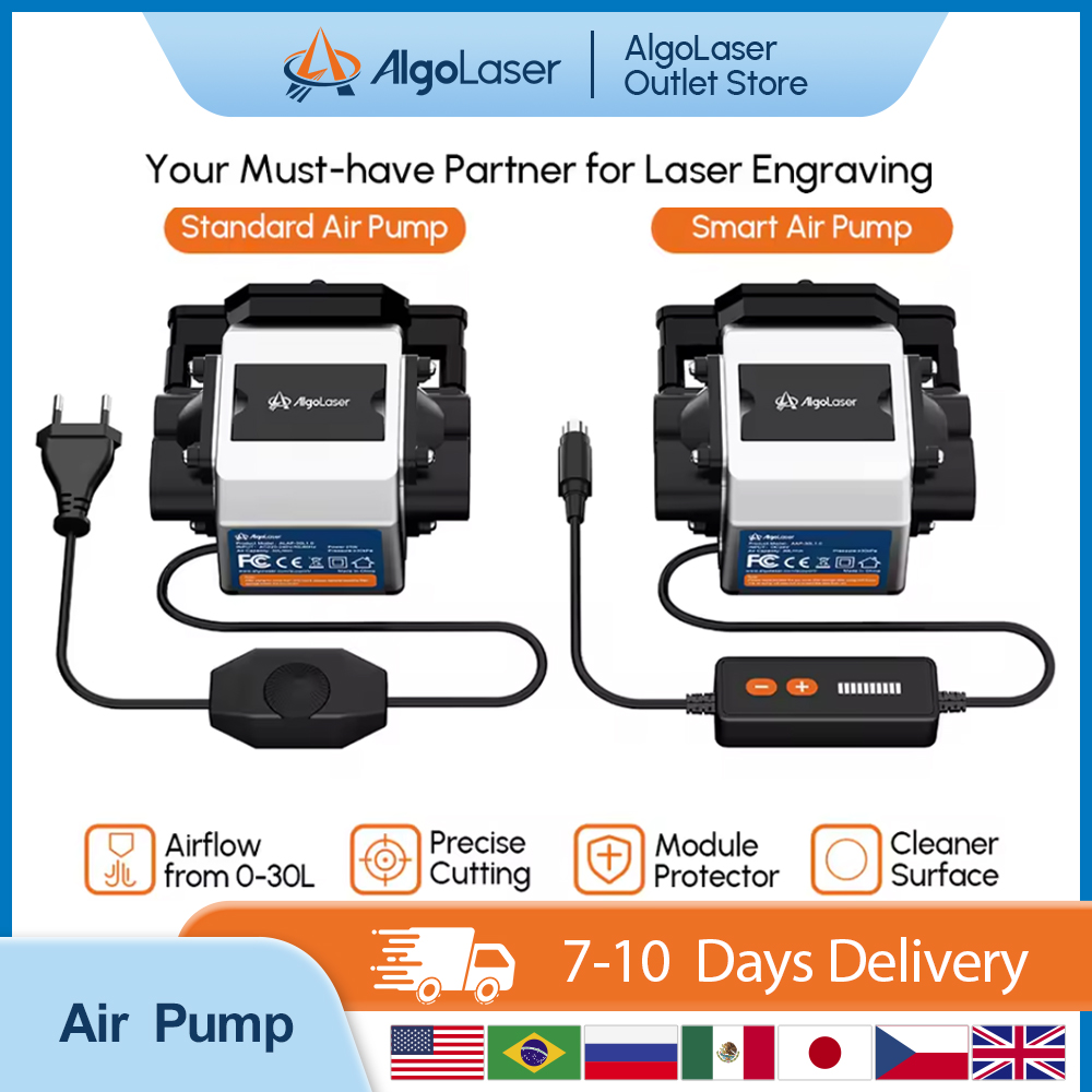 AlgoLaser レーザーエアポンプ 30L/min 気流付き ほとんどのレーザーカッター機用 ユニバーサルレーザーカッターエアアシストキット レーザー彫刻