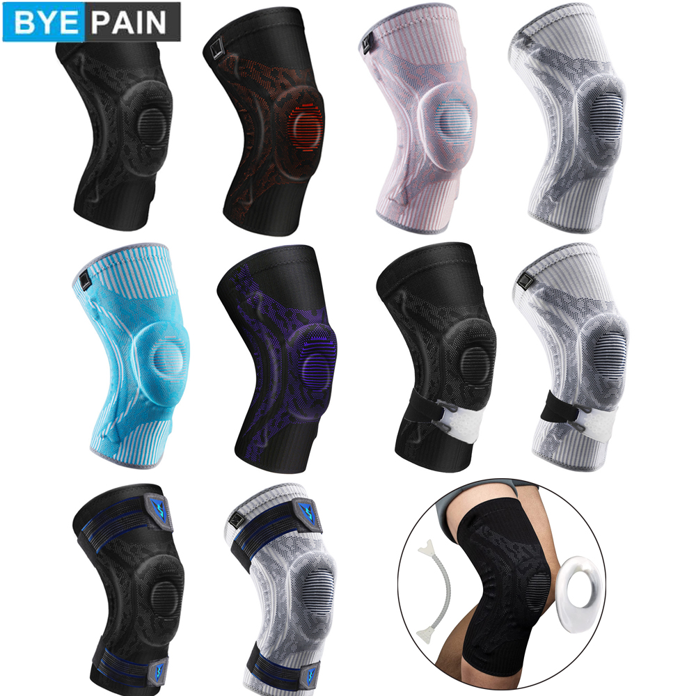 BYEPAIN 膝サポート圧縮膝ブレースプロフェッショナル保護膝パッド通気性包帯バスケットボールテニスサイクリング