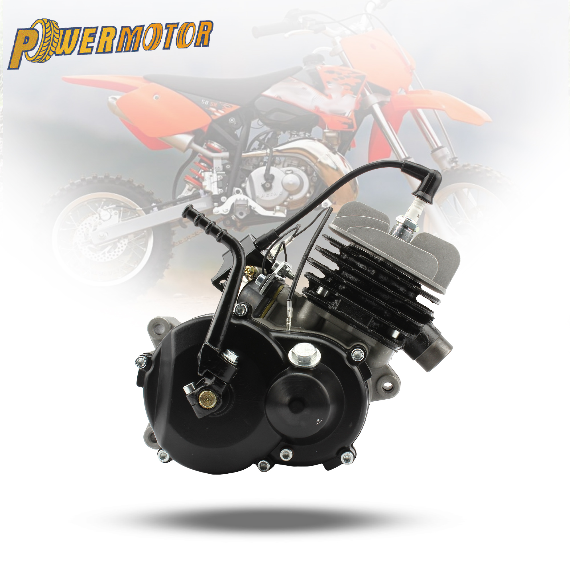 モトクロスエンジンとスタートレバー空冷モーター KTM 50 SX 50 2 ストローク 50cc 47cc 49cc ダートピットバイク交換部品
