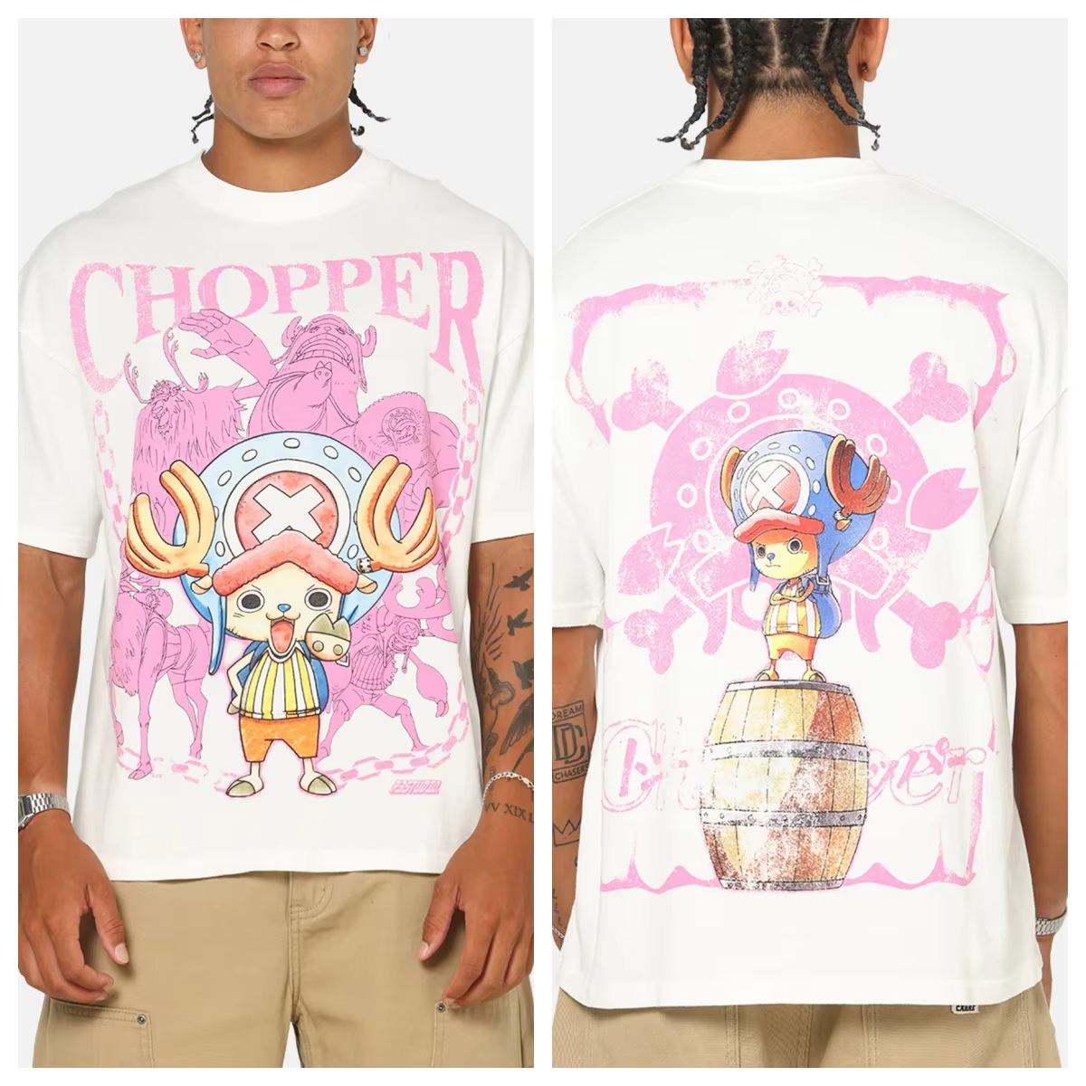 アニメワンピースチョッパーコットン Tシャツ夏の男性と女性のファッションカジュアル半袖 Tシャツストリートアニメ愛好家
