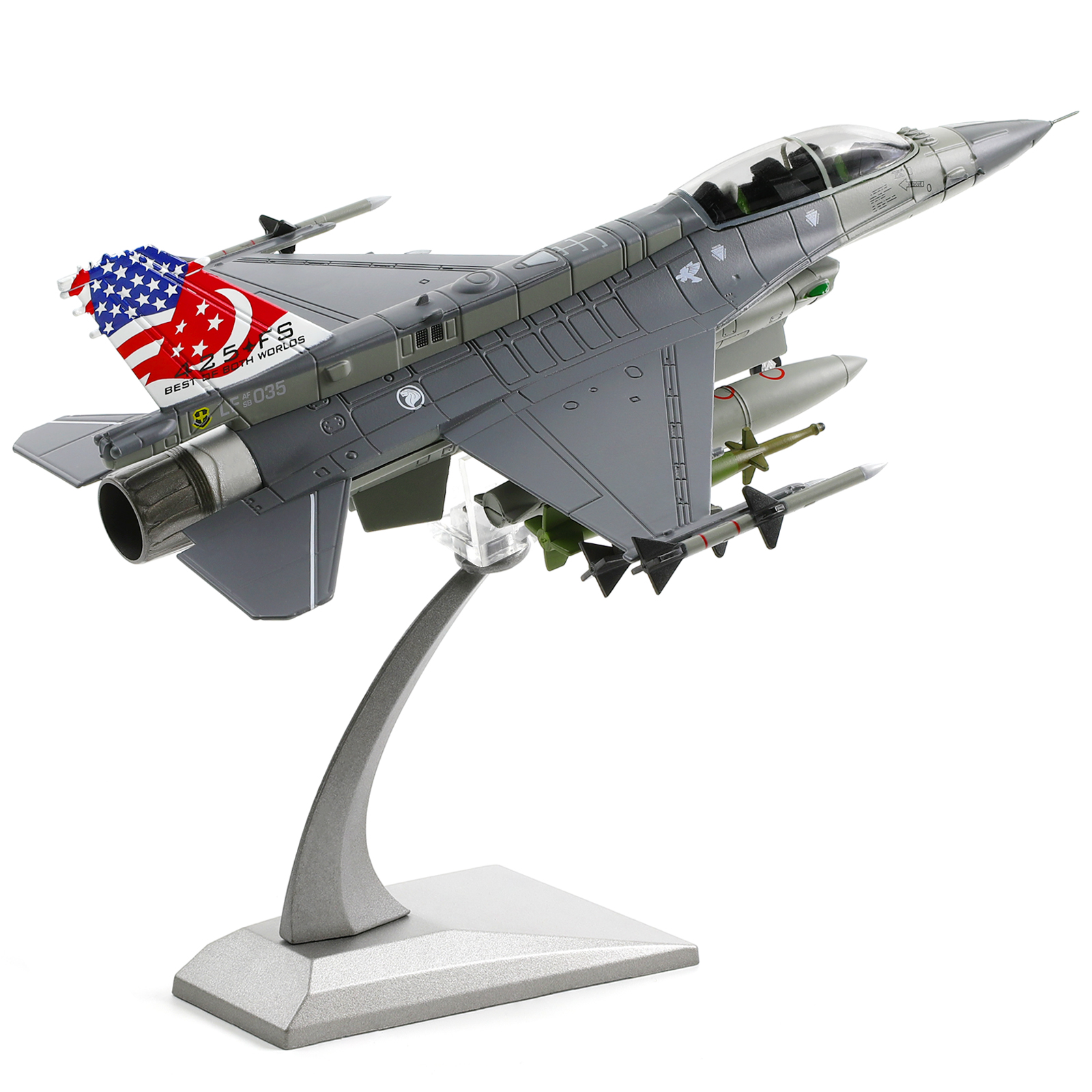 1/72 スケール F-16D ファイティング ファルコン飛行機プレビルド モデル キット完成したダイキャスト航空機金属戦闘機モデル (F-16D シンガポール)