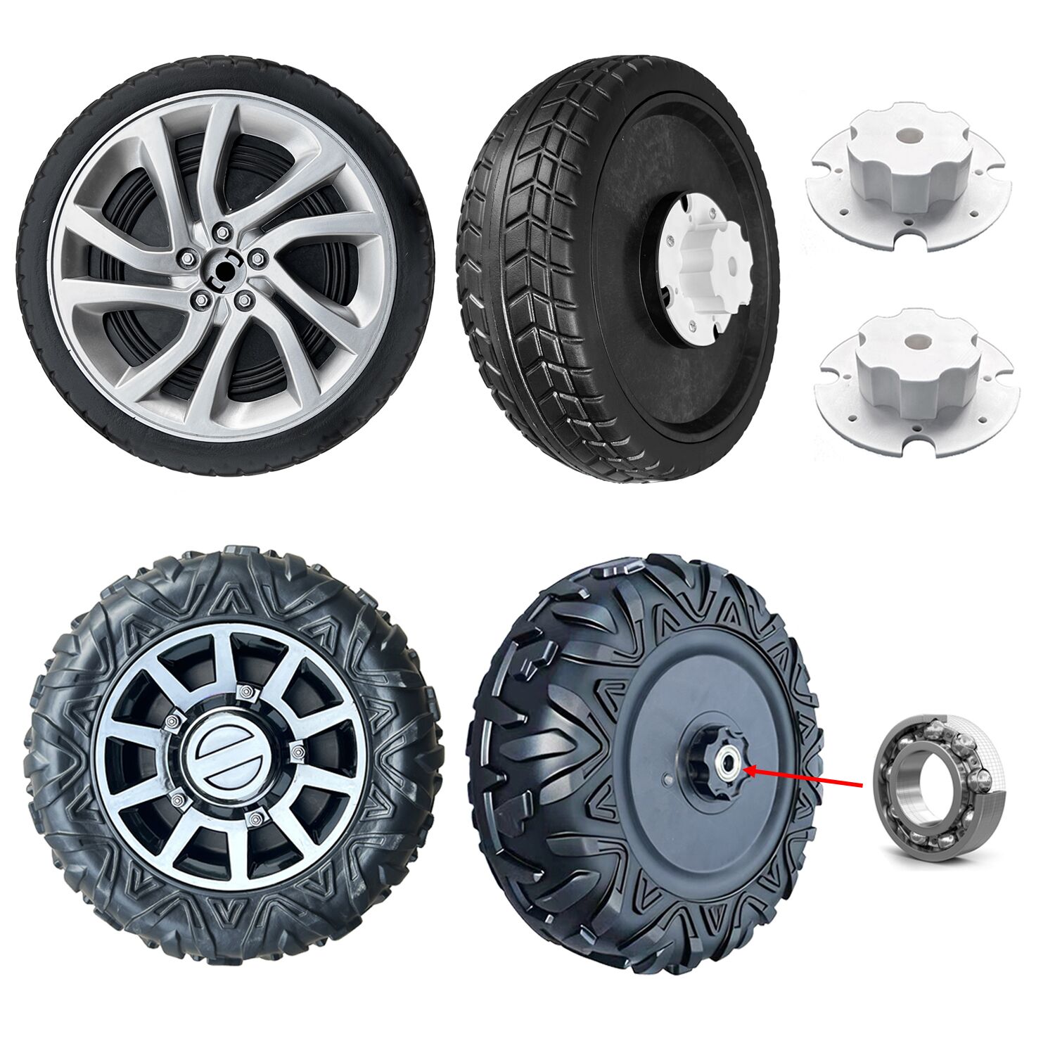 33 センチメートル/13 インチ 25 センチメートル/10 インチ PU ソリッドゴムタイヤ子供用電動乗用玩具車パワーホイール アリゲータータイヤホイールアップグレードパーツ