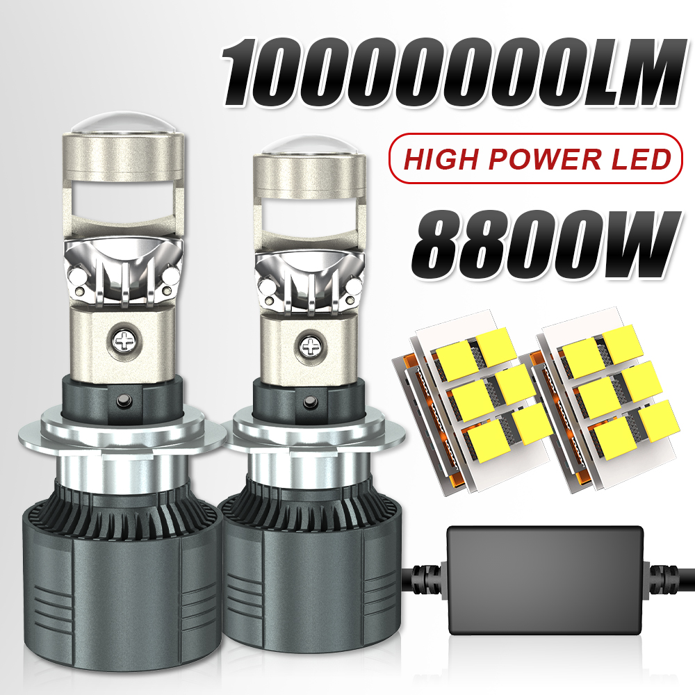 8800W10000000LM H7 H4 Canbus 車のヘッドライトミニレンズ H11 H8 9005 9006 HB3 HB4 LED プロジェクター電球 6000K 自動車オートバイミニレンズ