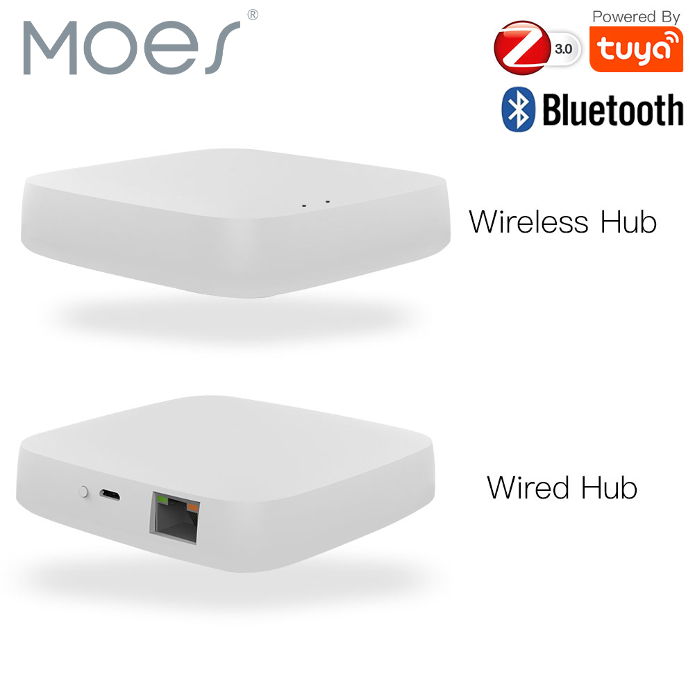 MOES Tuya ZigBee ワイヤレスゲートウェイハブ有線マルチモードブリッジ Bluetooth リモコンメッシュスマートライフアプリ Alexa Google ホーム