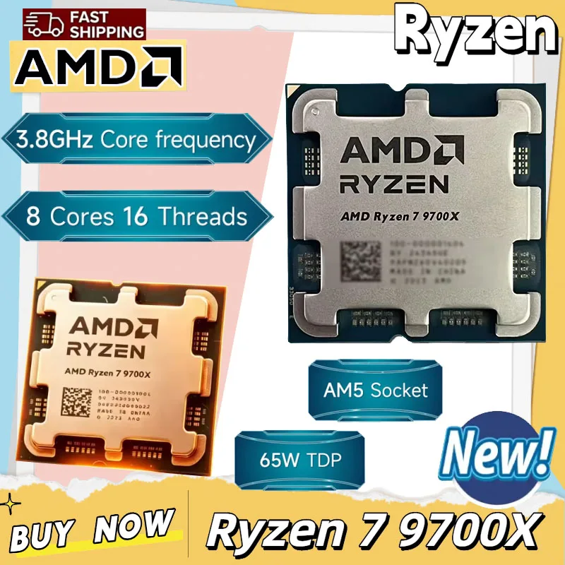 AMD Ryzen 7 9700X AMD R7 9700X CPU 8 コア 16 スレッド 5.5GHz ロック解除デスクトップ プロセッサ ソケット AM5 ゲーミング CPU ルースピース