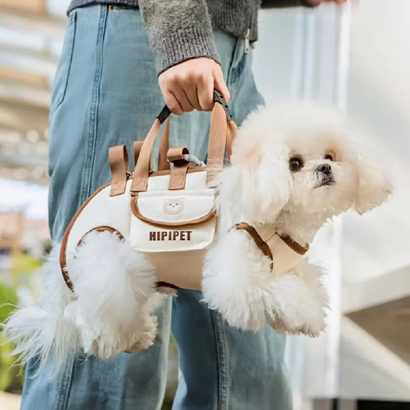 かわいい犬用バックパックキャリア - 小型から中型のペットに最適 - 旅行、日常使用、ウォーキング、ペットキャリーバッグ、犬用キャリアに最適