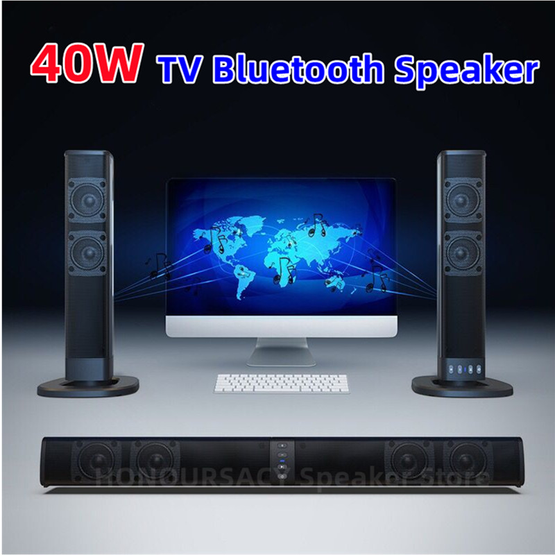 40WTV サウンドバーワイヤレス Bluetooth スピーカー分離列ホームシアターサブウーファー Fm ラジオ TF AUX コンピュータテレビラジカセ用