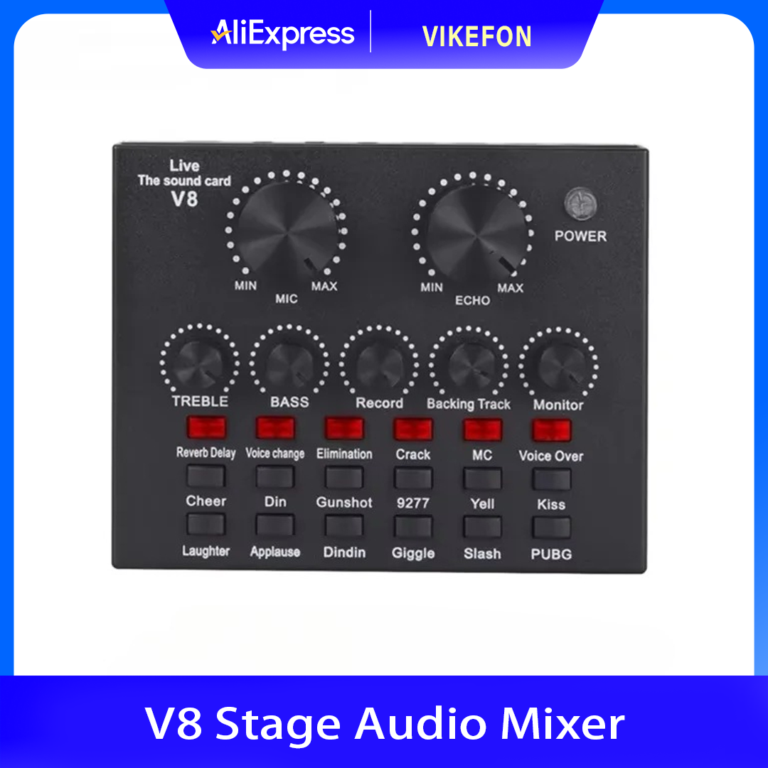 V8 V8S オーディオミキサー USB 外部ヘッドセットマイクウェブキャストパーソナルライブブロードキャストサウンドカード電話コンピュータ用