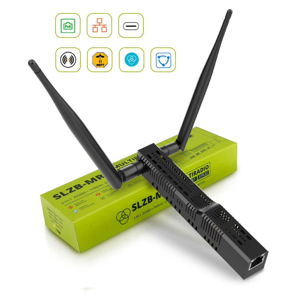 SLZB-MR1 マルチラジオ スレッド コーディネーター Zigbee3.0、PoE イーサネット/USB/WiFi ブリッジ互換 Zigbee2MQTT ホーム アシスタント ZHA