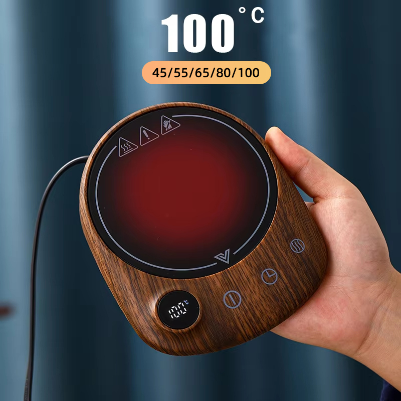 100°C カップヒーターコーヒーマグウォーマーホットティーメーカーウォーマーコースター 5 ギア温度カップヒーターコーヒーミルクティー加熱パッド 220V