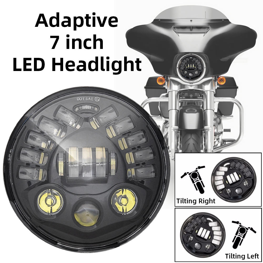 7 "オートバイアダプティブプロジェクター LED ヘッドライトライトハーレーストリートグライド FLHX FLHXS FLHXSE FLHXST FLHXXX トライク 2006-2023