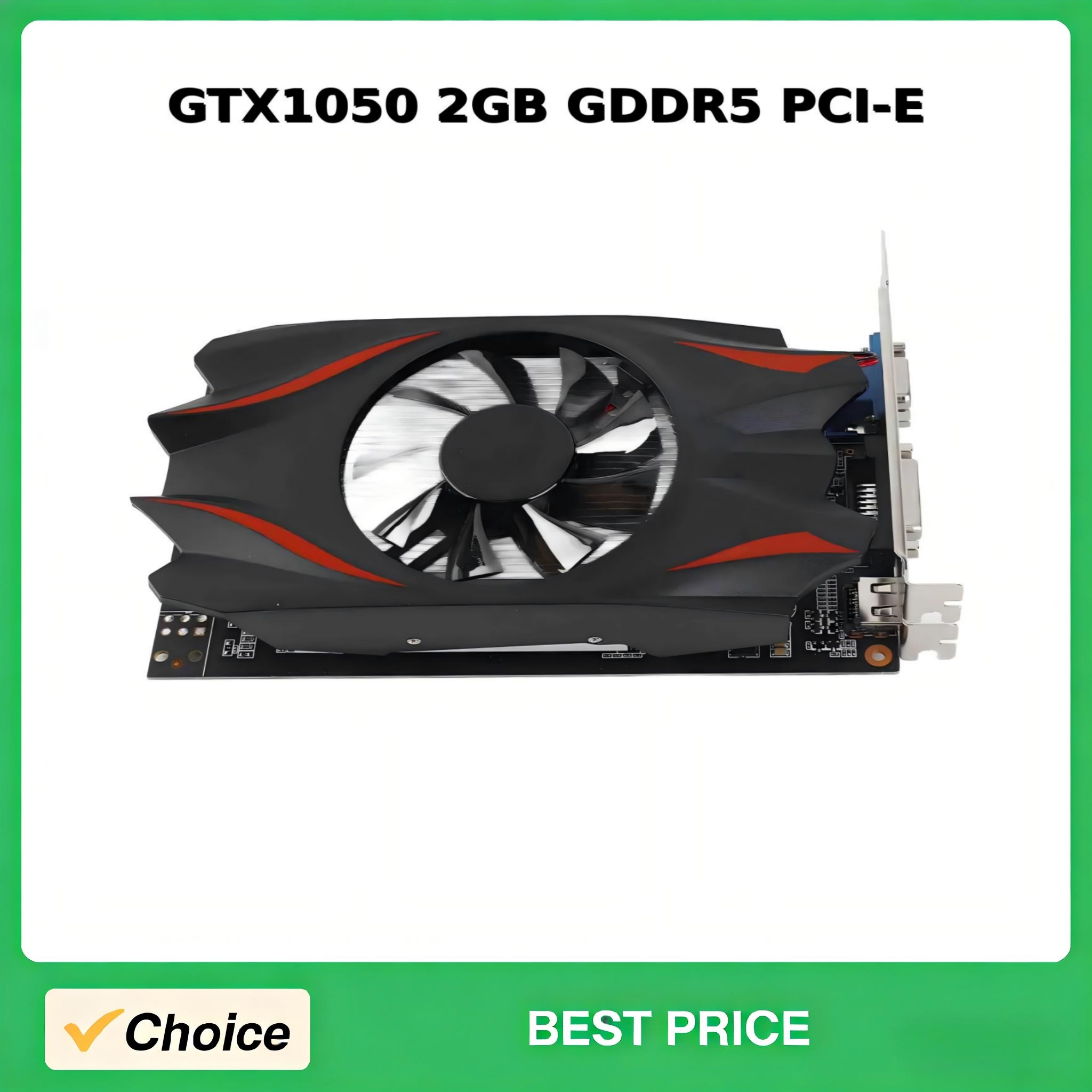 GTX1050 2GB GDDR5 PCI-E ゲーミンググラフィックカード 128ビット 高性能GPUビデオカード HD出力 5000MHz デスクトップコンピュータゲーミング