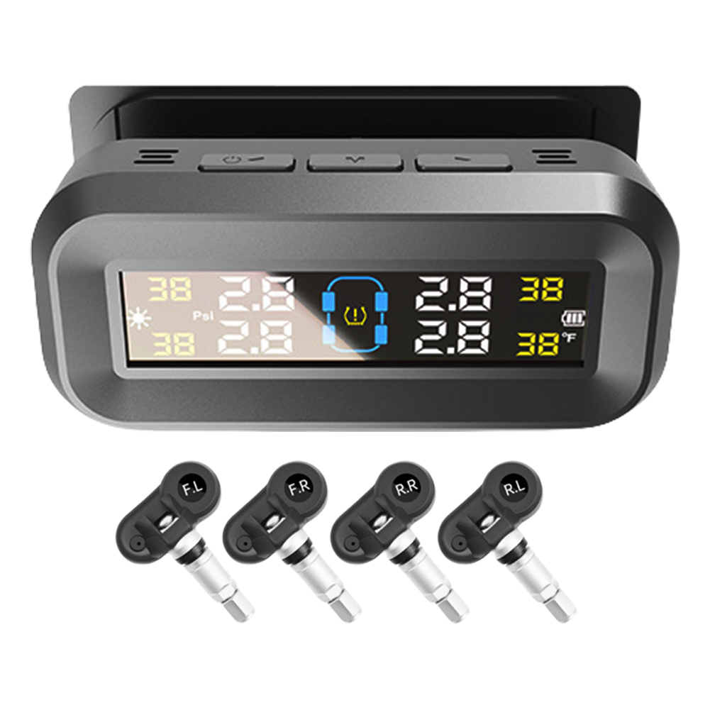 タイヤ空気圧監視システム 4 センサー USB/ソーラー TPMS タイヤ空気圧監視システム 車 SUV セダン用