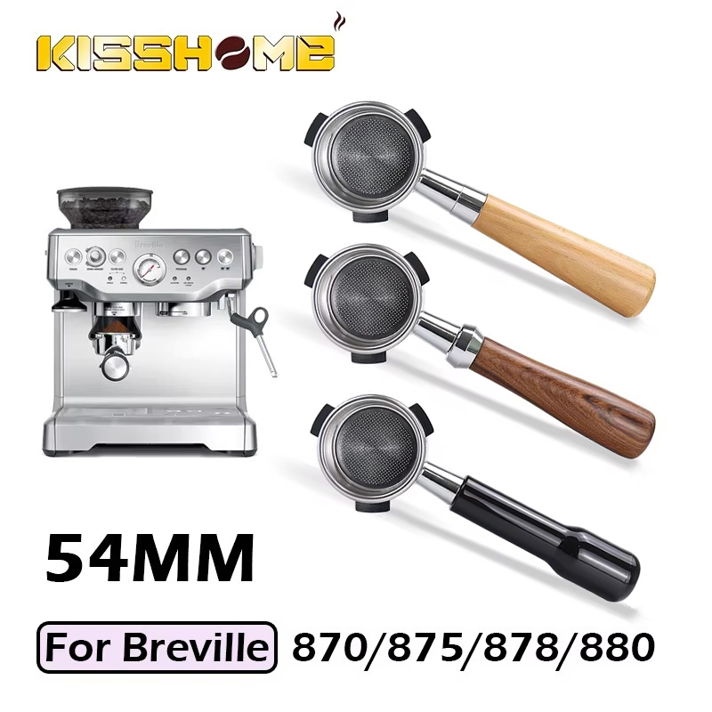54 ミリメートルコーヒー底なしポルタフィルター Breville 870 878 880 交換フィルターバスケット裸バリスタツールエスプレッソアクセサリー