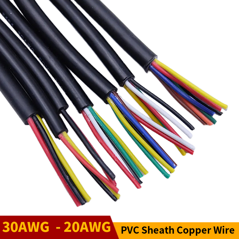 シースワイヤーケーブル 30 28 26 24 22 20 18 AWG 錫メッキ銅 2 3 4 5 6 7 8 10 コア電子オーディオワイヤー自動車用 LED ライト