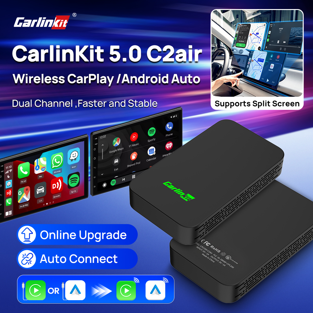 CarlinKit 5.0 C2Air 2-in-1 CarPlay Android 自動ワイヤレスアダプター有線 CarPlay Android 自動車車オンラインアップグレードプラグ
