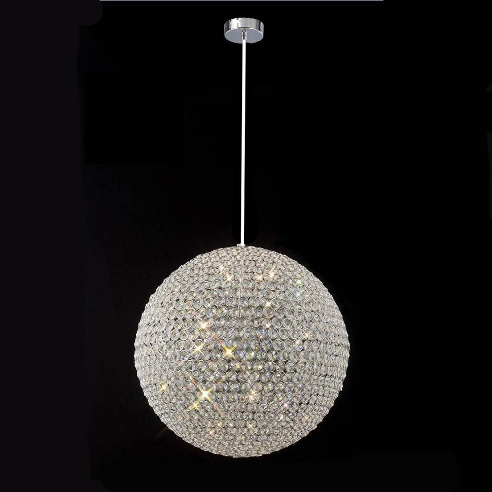 現代のラウンドボール鉄シャンデリア直径 15 センチメートル E27 LED ランプシンプルなクリスタルシャンデリア LED 光沢シャンデリア照明