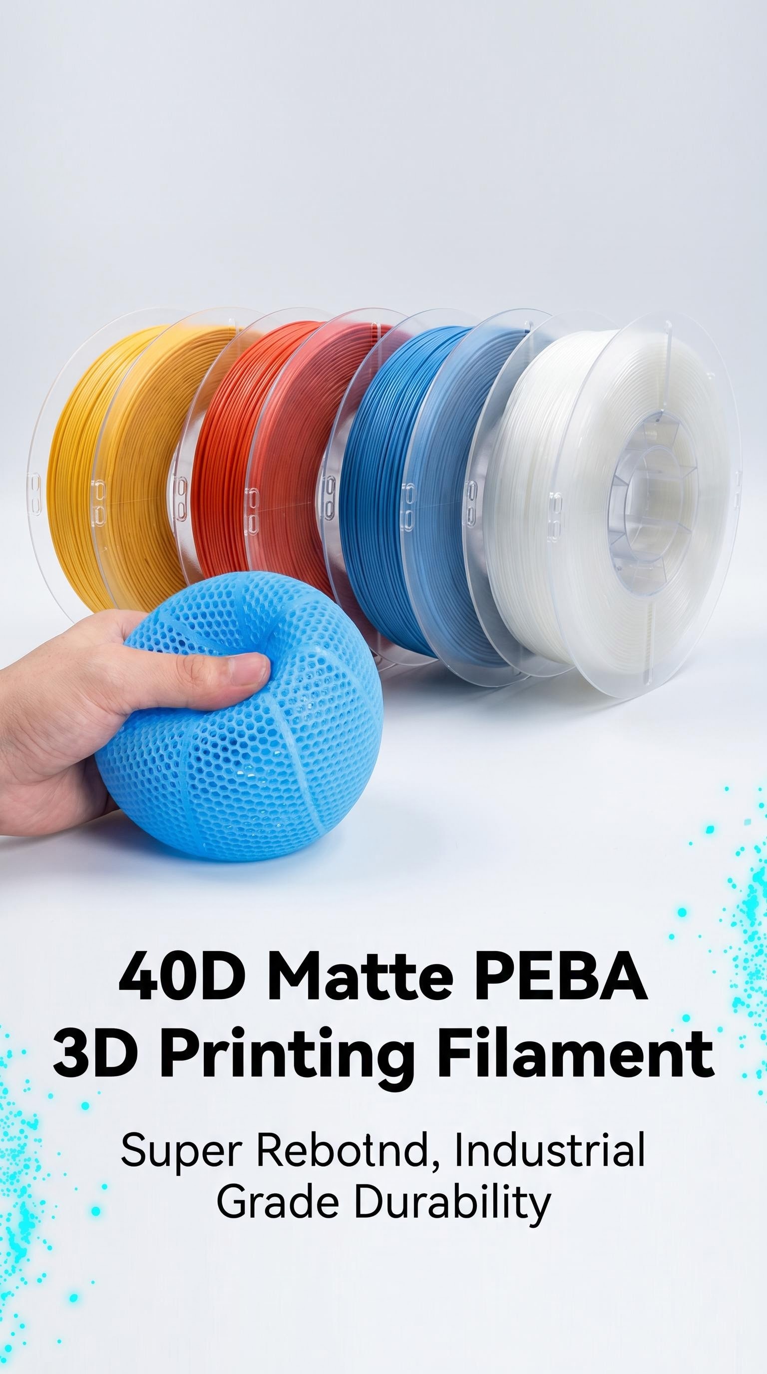 PEBA フィラメント 1.75 ミリメートルマット 40D ショア高反発超反発柔軟なゴムのような 3D プリンタフィラメント軽量 TPU 担当