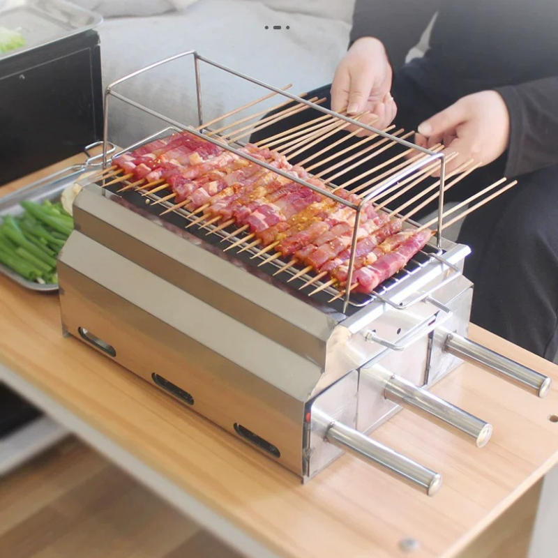 肥厚ステンレス鋼バーベキューグリル無煙屋内屋外大型バーベキューストーブ家庭料理用バーベキューグリル