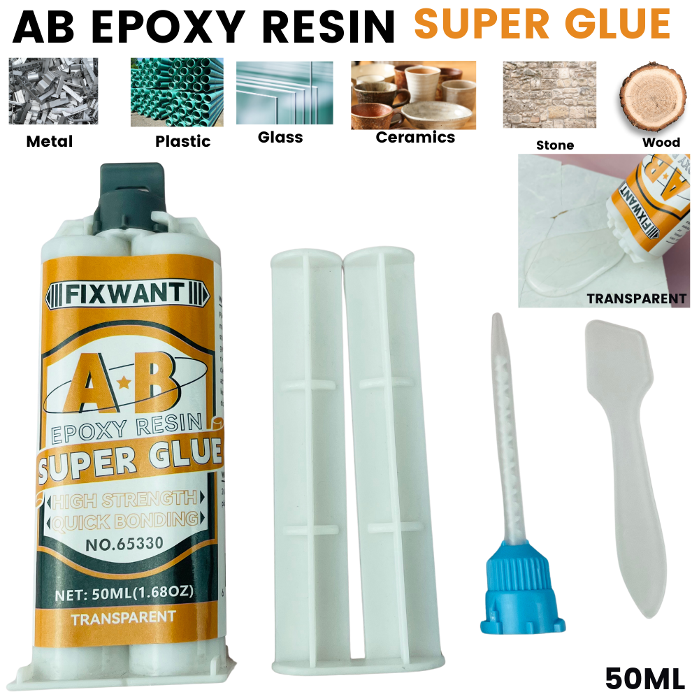 透明エポキシ樹脂 AB 接着剤 50 ミリリットル木材金属セラミックプラスチック修理高速硬化強粘着シーラント冷間溶接