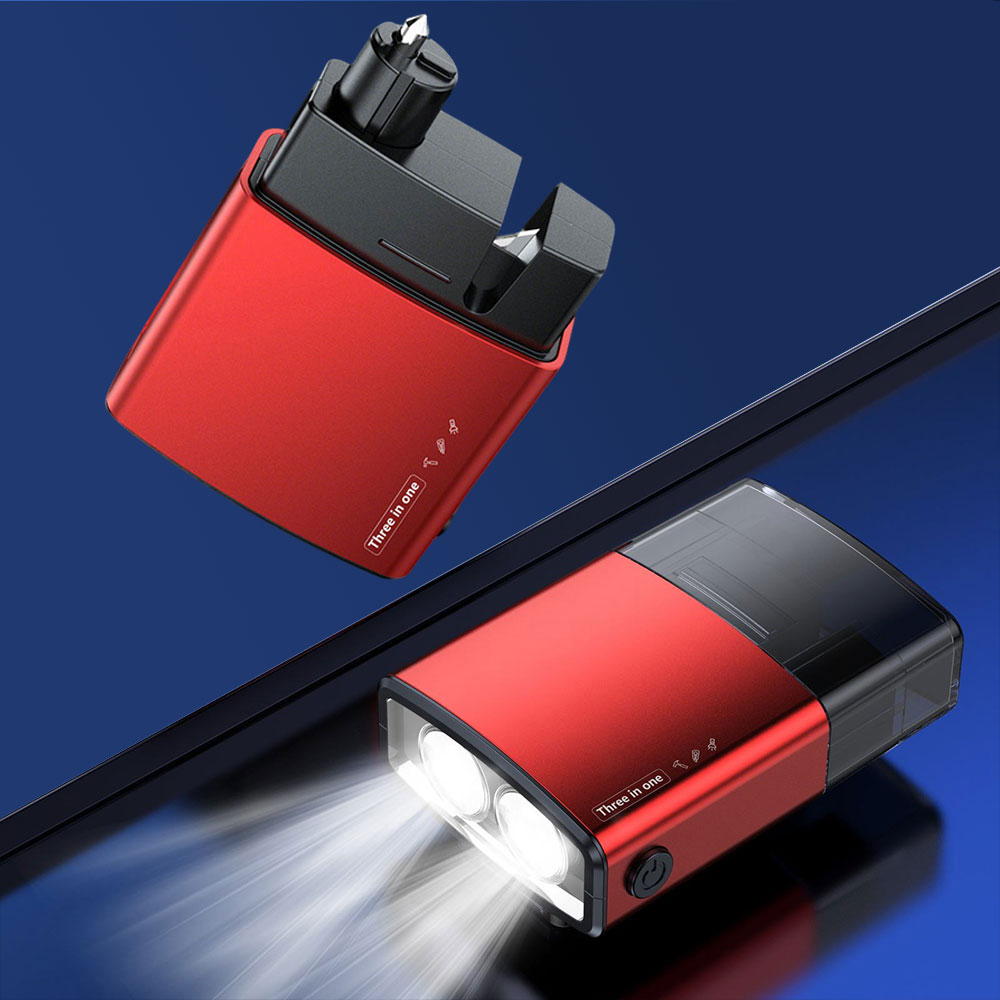 窓ガラス破壊安全ハンマーシートベルトカッター安全ハンマー懐中電灯付き窓ガラスブレーカー緊急車脱出ツール
